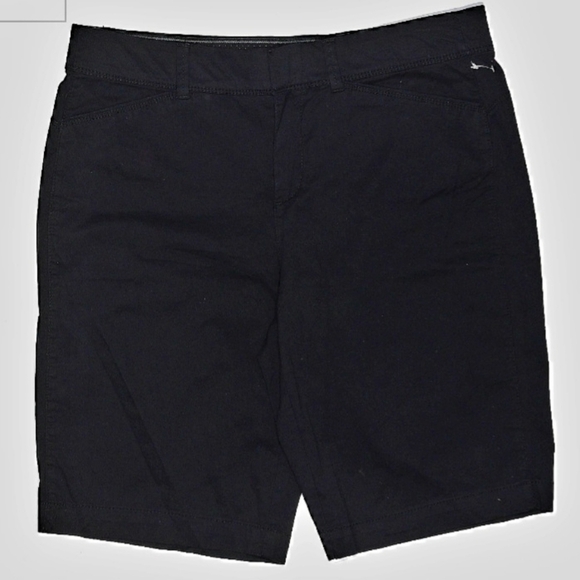 Intro by Jonathan Ross Stretch Black Chino Shorts Women's Size 12 Neutral EUC - Picture 1 of 7